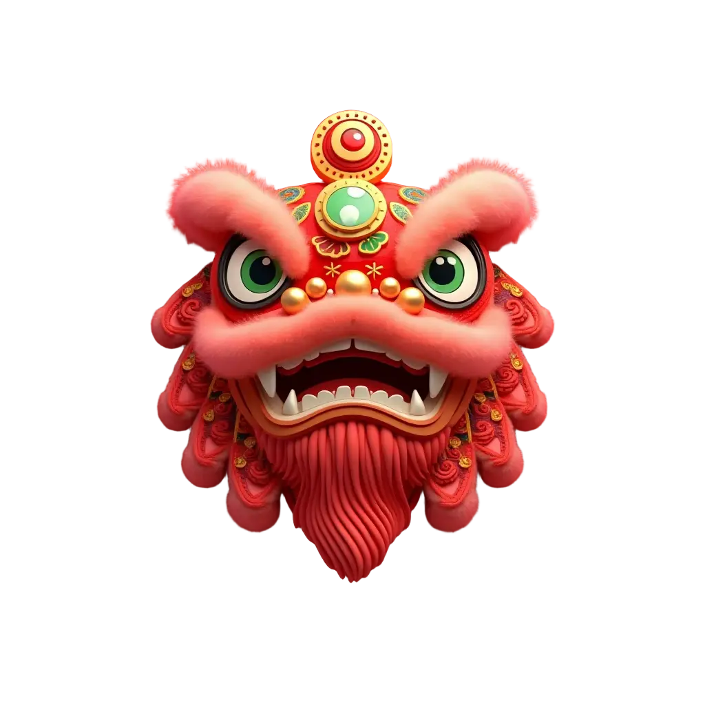 Traditional Chinese Lion Dance Mask